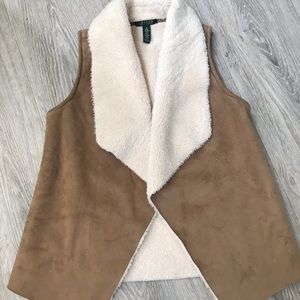 Tan Faux Suede Lauren Vest - Small